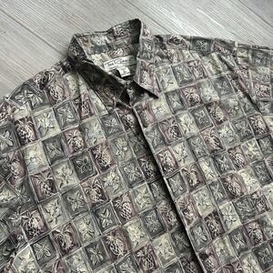 Tori Richard Shirt Mens‎ L Multicolor Geometric Print Hawaiian Short Sleeve